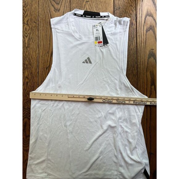 Adidas Men's White Heat.RDY Training Tank Top | Sleeveless Workout Shirt NWT XL - Picture 5 of 7